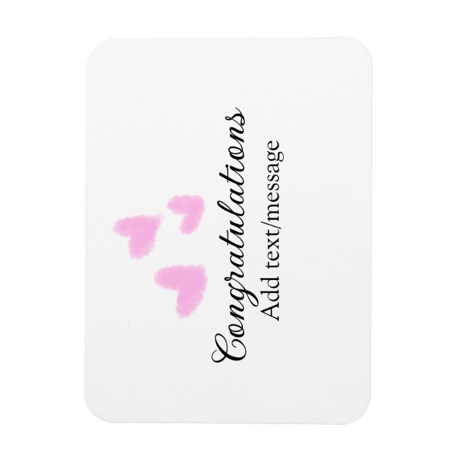 Pink heart congratulations graduation watercolor a magnet (Vertical)