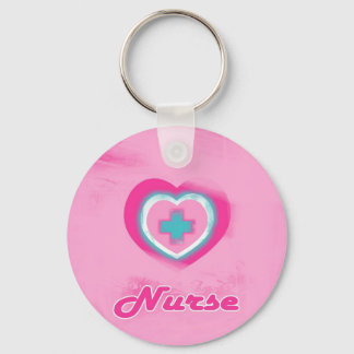 Pink Heart & Cross- Nurse Key Ring