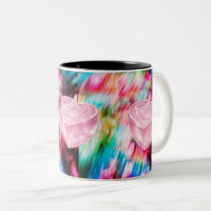 Pink Heart Crystal Abstract Art Mug