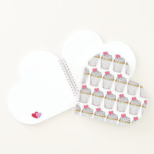 Pink Heart Cupcake Bridal Shower Wedding Cake Love Notebook