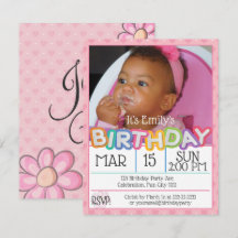 Pink Heart Custom Photo Birthday