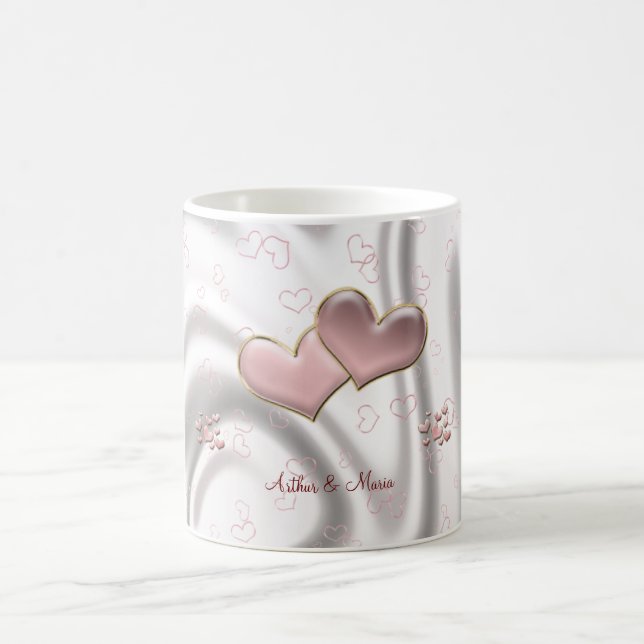 Pink Heart Cute Personalised Mug (Center)