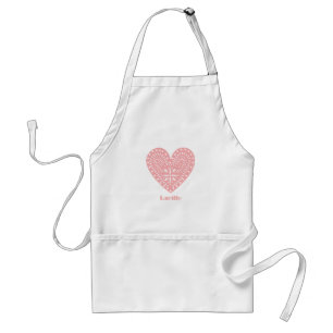 Pink Heart Cutout Personalised Apron