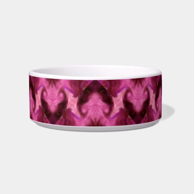 Pink Heart Damask Bowl (Front)