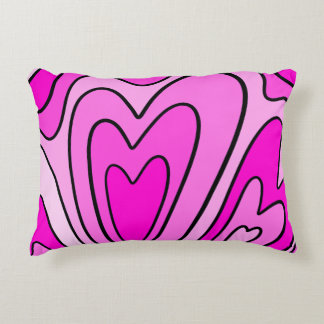 Pink heart design decorative cushion