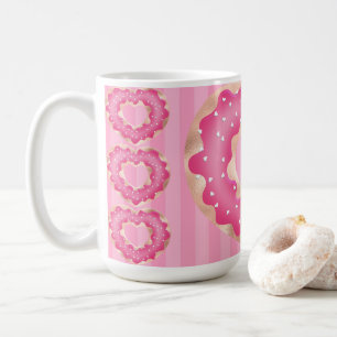 Pink Heart Doughnut Coffee Mug