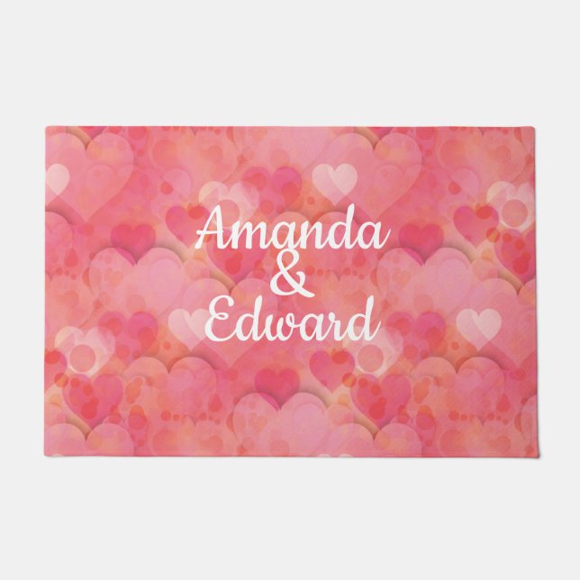 Pink Heart Dreams Doormat (Front)