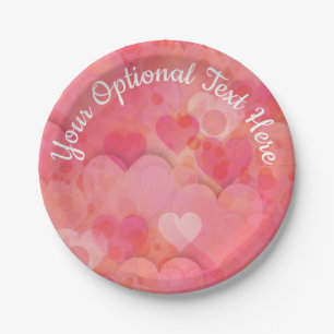 Pink Heart Dreams Paper Plate