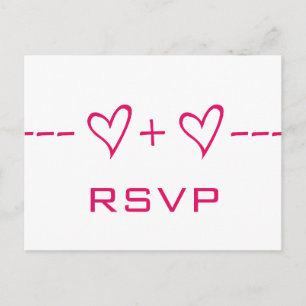 Pink Heart Equation RSVP Postcard