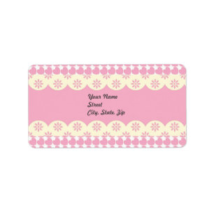 Pink Heart Eyelet Address Sticker