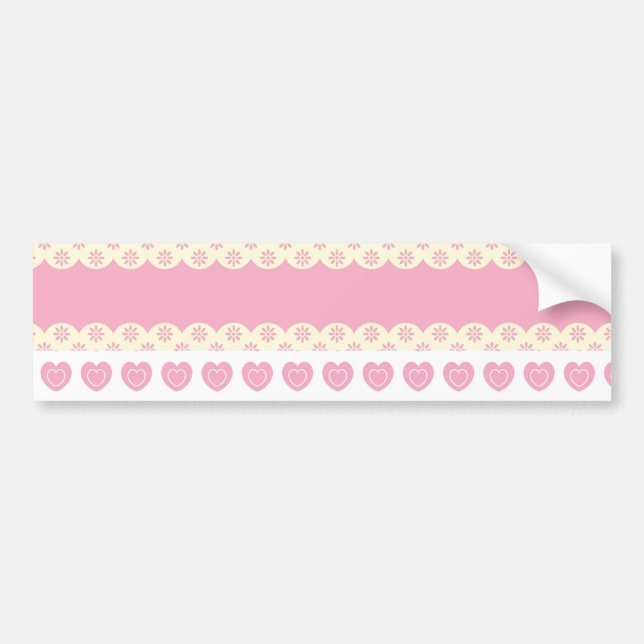 Pink Heart Eyelet Background Bumper Sticker (Front)