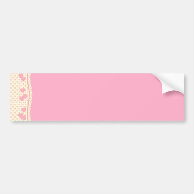 Pink Heart Eyelet  Background Bumper Sticker (Front)