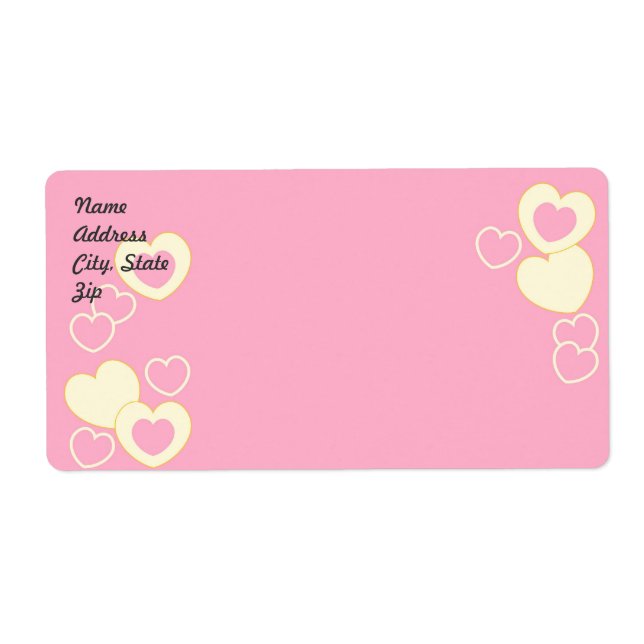 Pink Heart Eyelet Background Shipping Label (Front)