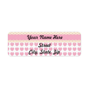 Pink Heart Eyelet Return Address Sticker