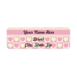 Pink Heart Eyelet Return Address Sticker