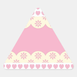 Pink Heart Eyelet Triangle Sticker