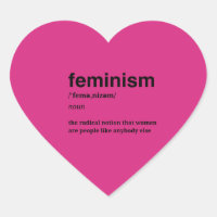 Pink Heart Feminist Sticker