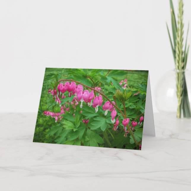 Pink Heart Flowers Card (Front)