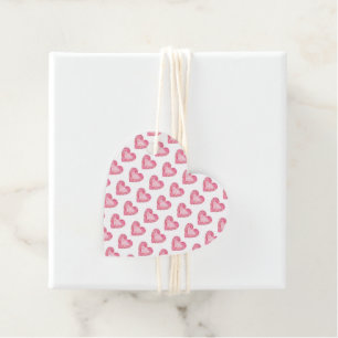 Pink Heart Gem Art Pattern Glam Diamond Love Favour Tags