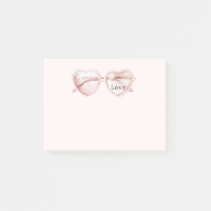 Pink Heart Glasses Love Post-it Notes