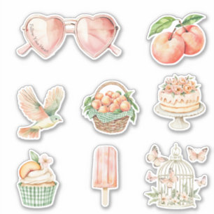 Pink Heart Glasses Quote Bird Cupcake Butterflies