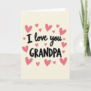 Pink Heart Grandpa Card