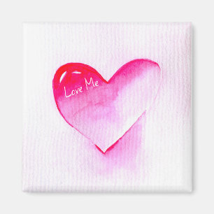 Pink heart grunge pop love me magnet
