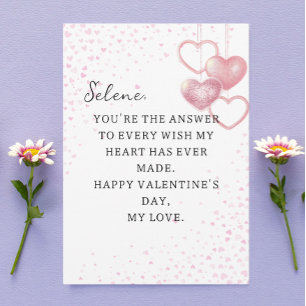 Pink Heart Happy Valentine's Day Card 