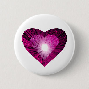 Pink Heart 'heart' button round white