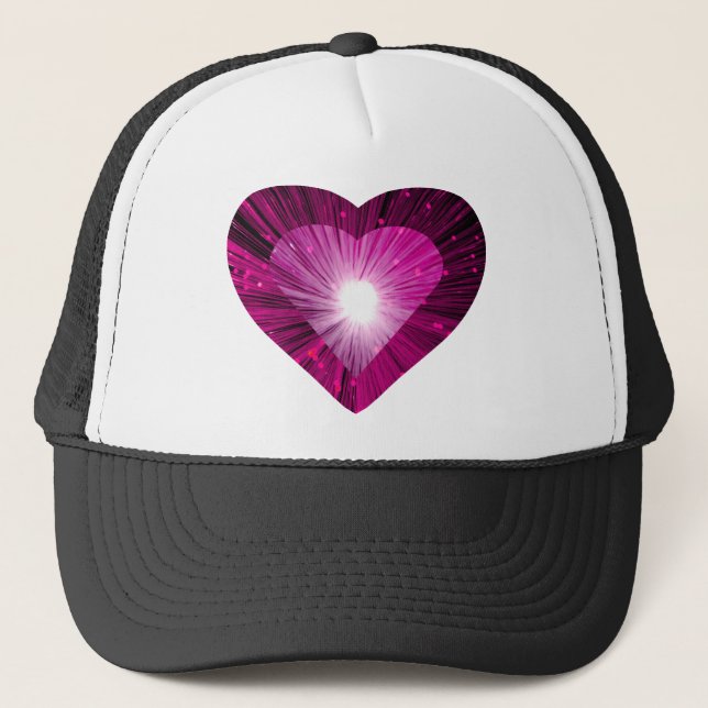 Pink Heart 'heart' trucker hat black (Front)