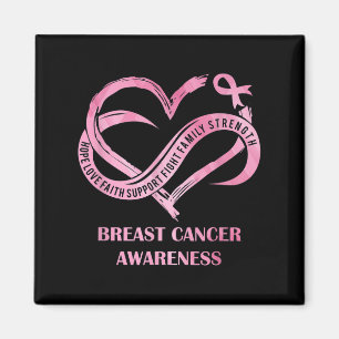 Pink Heart Hope Love Faith Breast Cancer Awareness Magnet