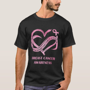 Pink Heart Hope Love Faith Breast Cancer Awareness T-Shirt