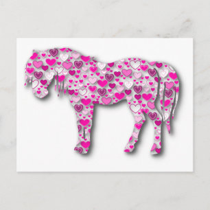 Pink - Heart Horse Postcard