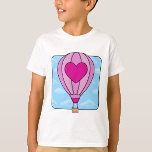Pink Heart Hot Air Balloon T-Shirt