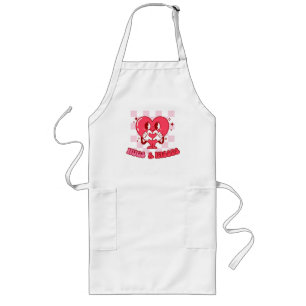 Pink Heart Hugs and Kisses Long Apron