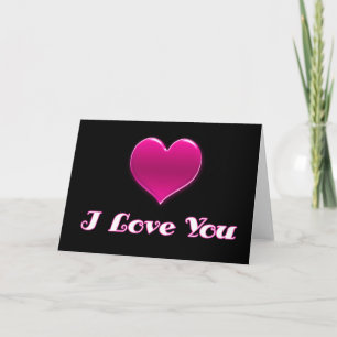 Pink Heart I Love You Valentine Greeting Card