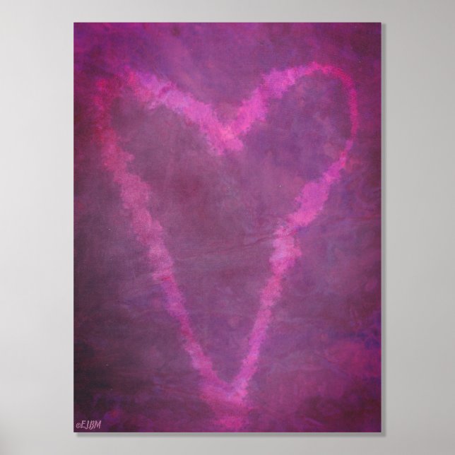 Pink Heart II Gold or Silver Foil Print (Front)