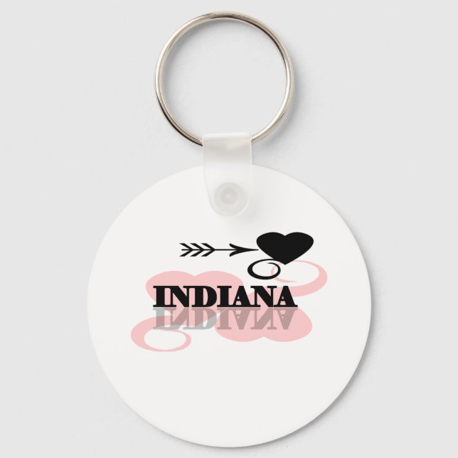 Pink Heart Indiana Key Ring (Front)
