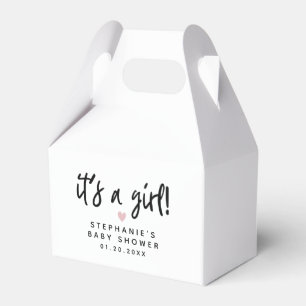 Pink Heart It's A Girl Baby Shower Favour Box