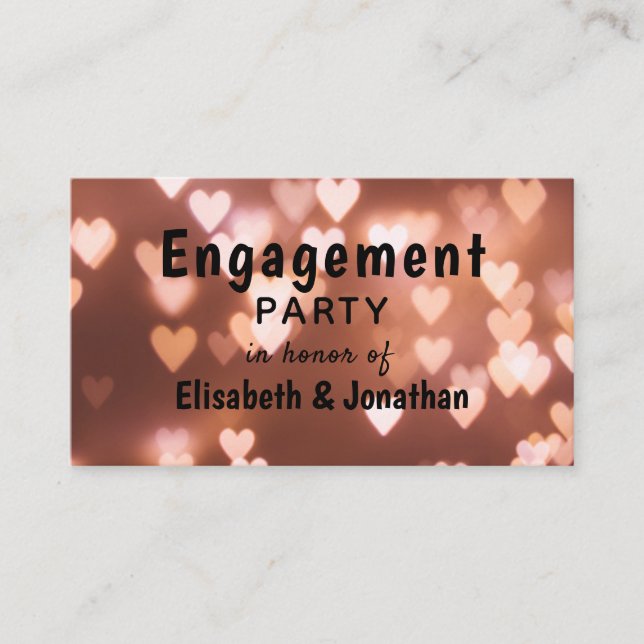 Pink Heart Kraft Engagement Party Invitation (Front)