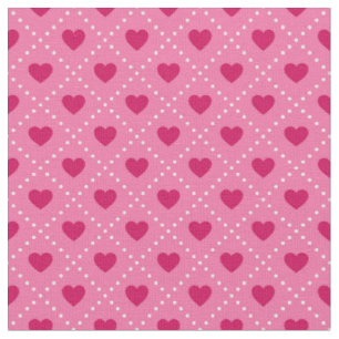 Pink Heart Lattice Fabric