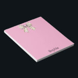 Pink Heart Leopard Girly Bow   Notepad<br><div class="desc">Pink Heart Leopard Girly Bow</div>