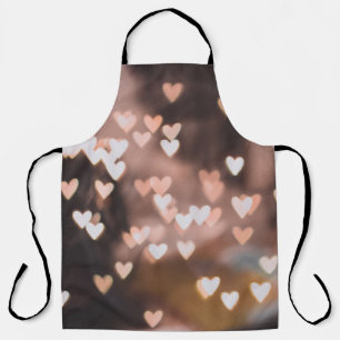 Pink heart lights decors apron