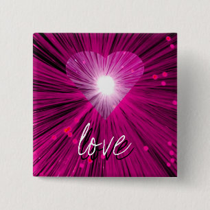 Pink Heart 'love' button badge