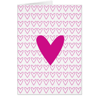 pink heart love card