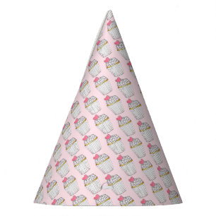 Pink Heart Love Cupcake Bridal Shower Wedding Party Hat