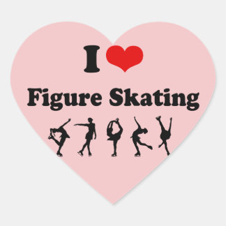 Pink Heart Love Figure Skating Stickers