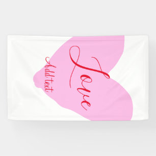 Pink heart love happy Valentine's day text red nam Banner