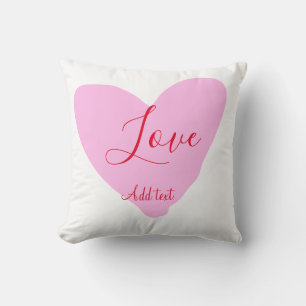 Pink heart love happy Valentine's day text red nam Cushion
