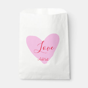 Pink heart love happy Valentine's day text red nam Favour Bag